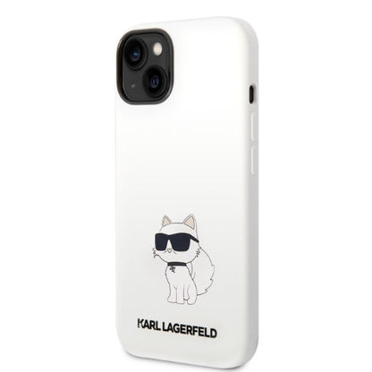 Deksel for Apple iPhone 14 Plus, Karl Lagerfeld, Silicone Choupette, Hvit