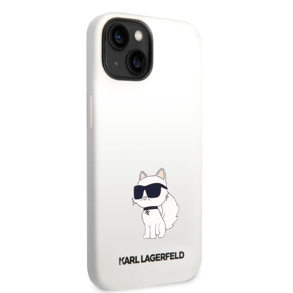 Deksel for Apple iPhone 14 Plus, Karl Lagerfeld, Silicone Choupette, Hvit