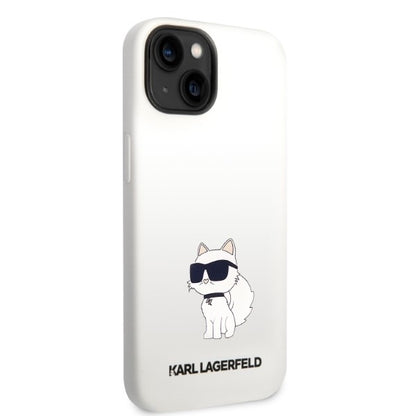 Deksel for Apple iPhone 14 Plus, Karl Lagerfeld, Silicone Choupette, Hvit