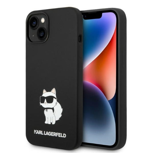 Deksel for Apple iPhone 14 Plus, Karl Lagerfeld, Silicone Choupette, Svart