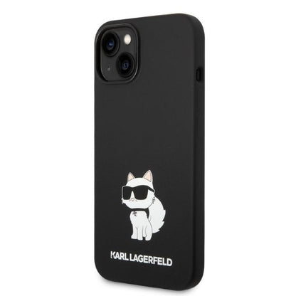 Deksel for Apple iPhone 14 Plus, Karl Lagerfeld, Silicone Choupette, Svart