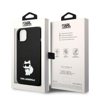 Deksel for Apple iPhone 14 Plus, Karl Lagerfeld, Silicone Choupette, Svart