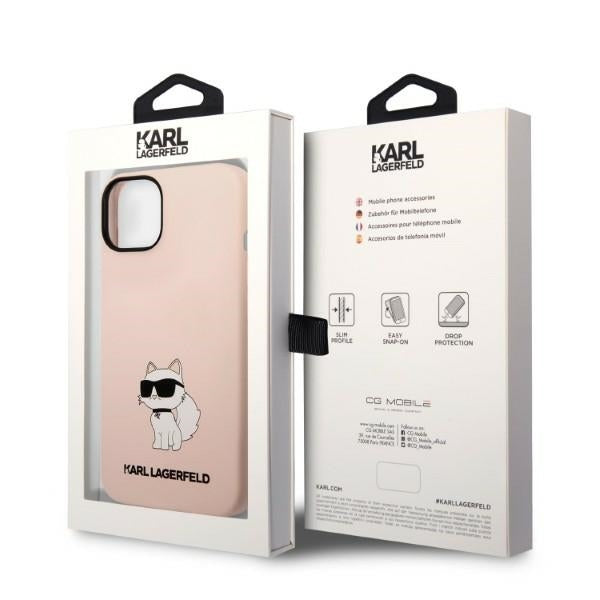 Deksel for Apple iPhone 14 Plus, Karl Lagerfeld, Silicone Choupette, Rosa