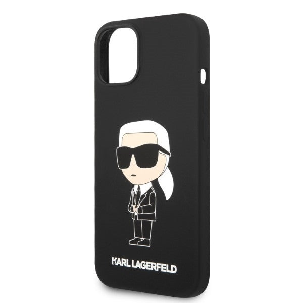 Deksel for Apple iPhone 14 Plus, Karl Lagerfeld, Silicone Ikonik Karl, Svart