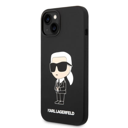 Deksel for Apple iPhone 14 Plus, Karl Lagerfeld, Silicone Ikonik Karl, Svart