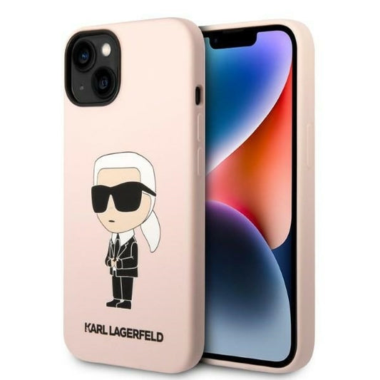 Deksel for Apple iPhone 14 Plus, Karl Lagerfeld, Silicone Ikonik Karl, Rosa