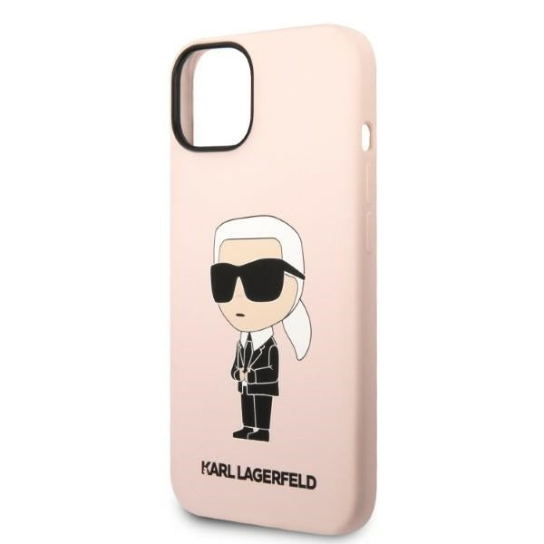Deksel for Apple iPhone 14 Plus, Karl Lagerfeld, Silicone Ikonik Karl, Rosa