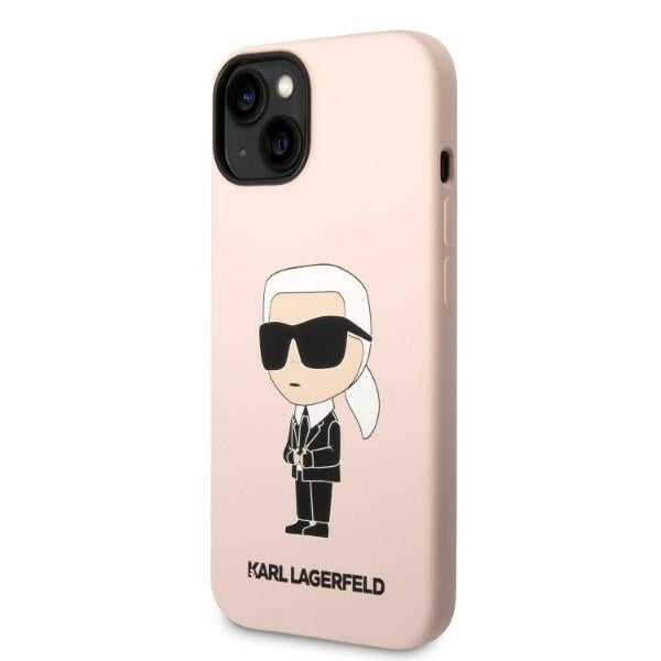 Deksel for Apple iPhone 14 Plus, Karl Lagerfeld, Silicone Ikonik Karl, Rosa