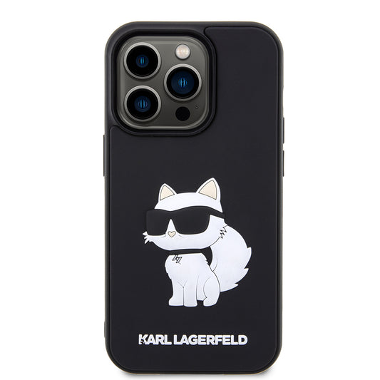 Deksel for Apple iPhone 14 Pro, Karl Lagerfeld, 3D Rubber Choupette, Svart