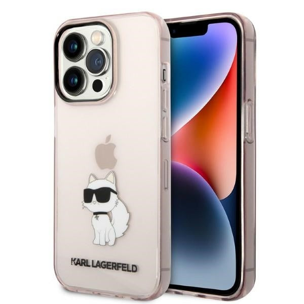 Deksel for Apple iPhone 14 Pro, Karl Lagerfeld, Ikonik Choupette, Rosa