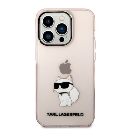 Deksel for Apple iPhone 14 Pro, Karl Lagerfeld, Ikonik Choupette, Rosa