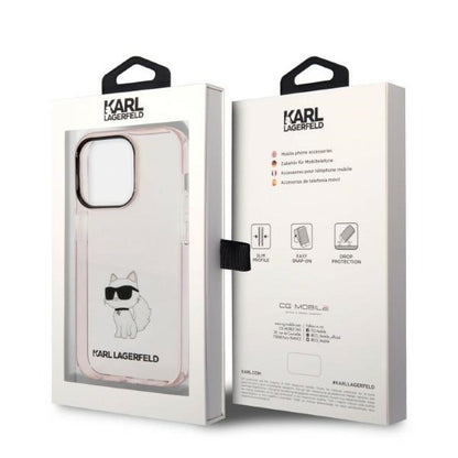 Deksel for Apple iPhone 14 Pro, Karl Lagerfeld, Ikonik Choupette, Rosa