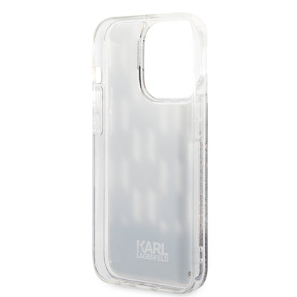 Deksel for Apple iPhone 14 Pro, Karl Lagerfeld, Liquid Glitter Monogram, Svart