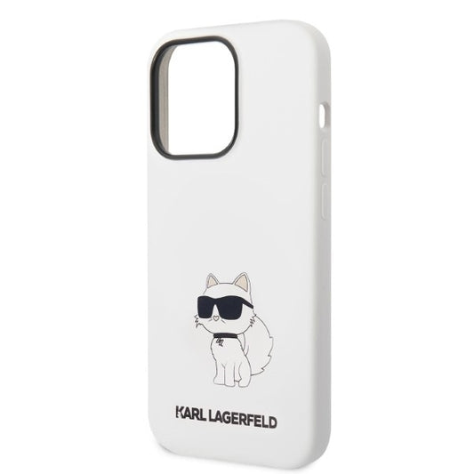 Deksel for Apple iPhone 14 Pro, Karl Lagerfeld, Silicone Choupette, Hvit