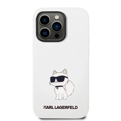 Deksel for Apple iPhone 14 Pro, Karl Lagerfeld, Silicone Choupette, Hvit