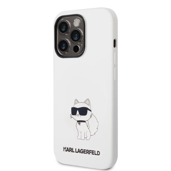 Deksel for Apple iPhone 14 Pro, Karl Lagerfeld, Silicone Choupette, Hvit