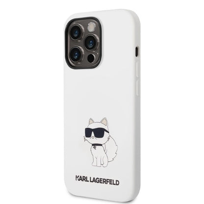 Deksel for Apple iPhone 14 Pro, Karl Lagerfeld, Silicone Choupette, Hvit