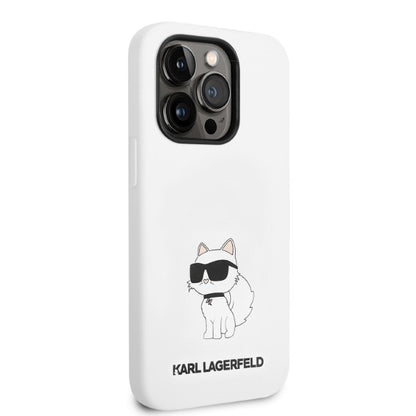 Deksel for Apple iPhone 14 Pro, Karl Lagerfeld, Silicone Choupette, Hvit