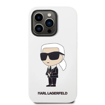 Deksel for Apple iPhone 14 Pro, Karl Lagerfeld, Silicone Ikonik NFT, Hvit