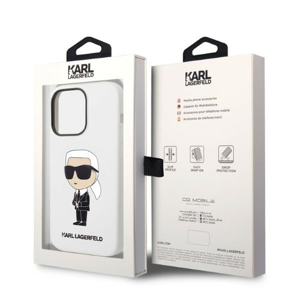 Deksel for Apple iPhone 14 Pro, Karl Lagerfeld, Silicone Ikonik NFT, Hvit