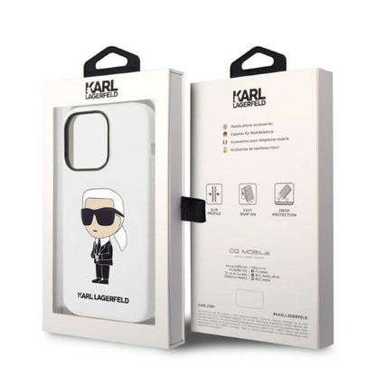 Deksel for Apple iPhone 14 Pro, Karl Lagerfeld, Silicone Ikonik NFT, Hvit