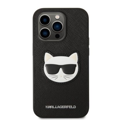 Deksel for Apple iPhone 14 Pro, Karl Lagerfeld, Saffiano Choupette's Head, Svart