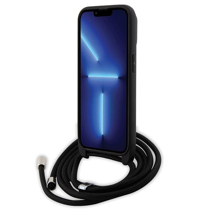 Deksel for Apple iPhone 14 Pro, Karl Lagerfeld, Saffiano Crossbody Metal Pin Karl & Choupette, Svart