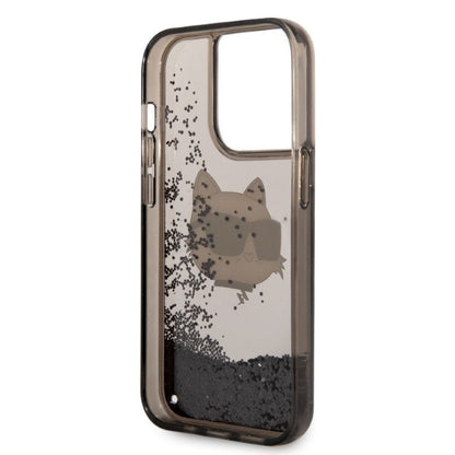 Deksel for Apple iPhone 14 Pro Max, Karl Lagerfeld, Glitter Choupette's Head, Svart