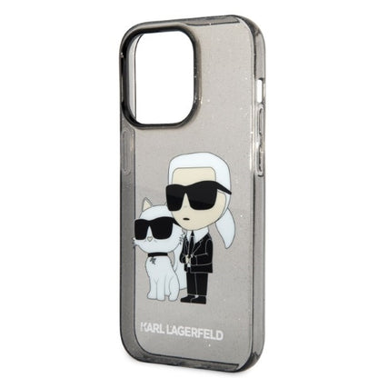 Deksel for Apple iPhone 14 Pro Max, Karl Lagerfeld, Glitter Karl & Choupette, Svart