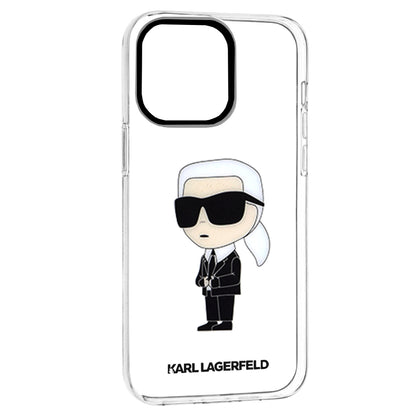Deksel for Apple iPhone 14 Pro Max, Karl Lagerfeld, Ikonik Karl, Gjennomsiktig