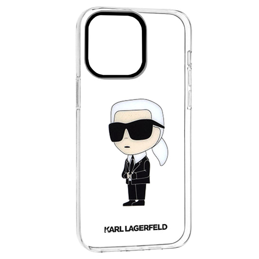 Deksel for Apple iPhone 14 Pro Max, Karl Lagerfeld, Ikonik Karl, Gjennomsiktig