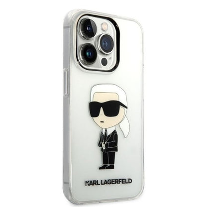 Deksel for Apple iPhone 14 Pro Max, Karl Lagerfeld, Ikonik Karl, Gjennomsiktig