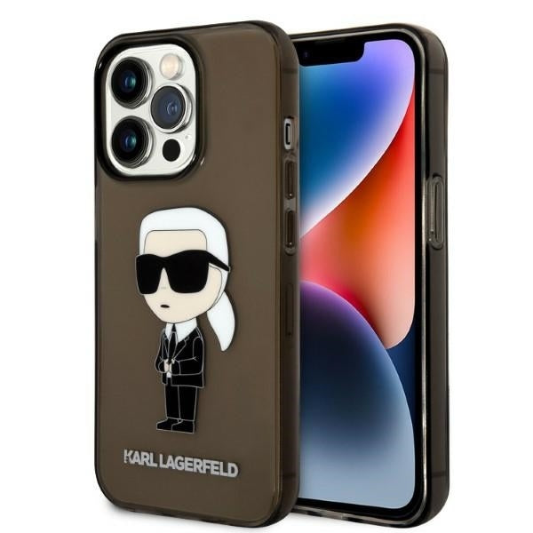 Deksel for Apple iPhone 14 Pro Max, Karl Lagerfeld, IML Ikonik NFT, Svart