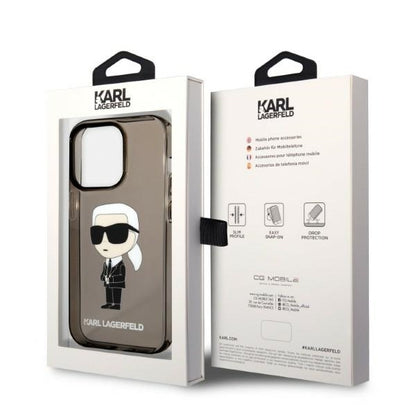 Deksel for Apple iPhone 14 Pro Max, Karl Lagerfeld, IML Ikonik NFT, Svart
