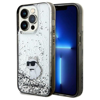 Deksel for Apple iPhone 14 Pro Max, Karl Lagerfeld, Liquid Glitter Choupette, Gjennomsiktig