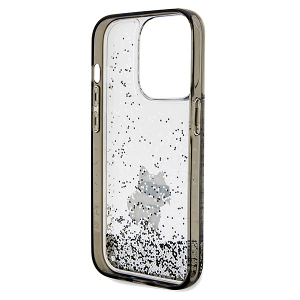 Deksel for Apple iPhone 14 Pro Max, Karl Lagerfeld, Liquid Glitter Choupette, Gjennomsiktig