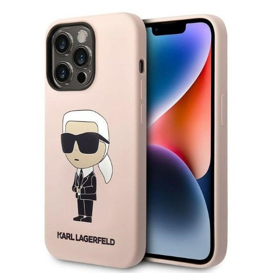 Deksel for Apple iPhone 14 Pro Max, Karl Lagerfeld, Silicone Ikonik NFT, Rosa
