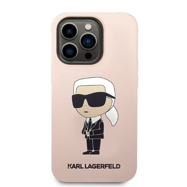 Deksel for Apple iPhone 14 Pro Max, Karl Lagerfeld, Silicone Ikonik NFT, Rosa