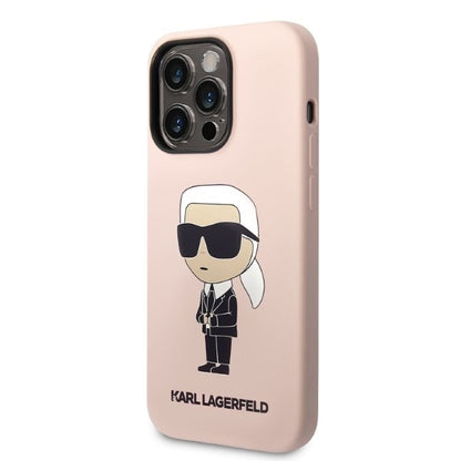 Deksel for Apple iPhone 14 Pro Max, Karl Lagerfeld, Silicone Ikonik NFT, Rosa