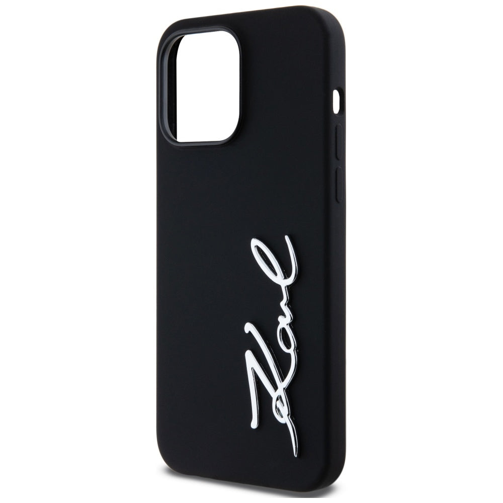 Deksel for Apple iPhone 14 Pro Max, Karl Lagerfeld, Silicone Script, Svart