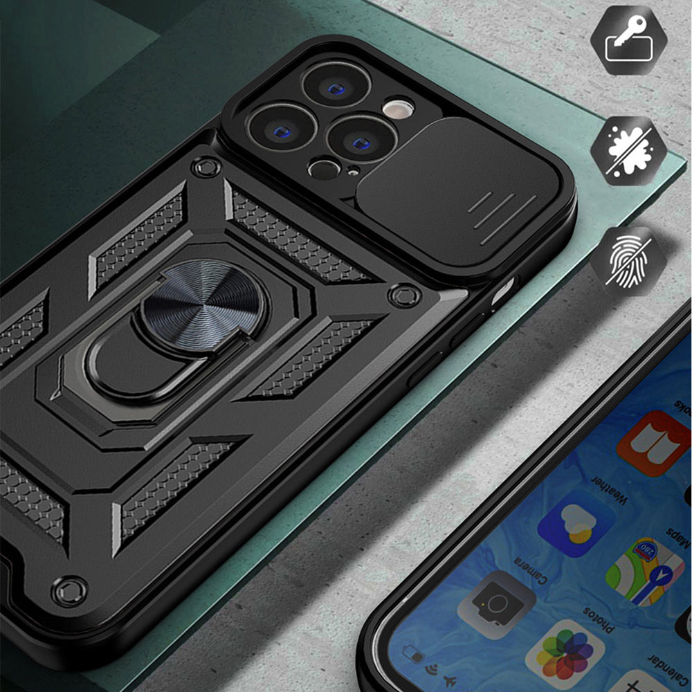 Deksel for Apple iPhone 14 Pro Max, Techsuit, CamShield, Svart