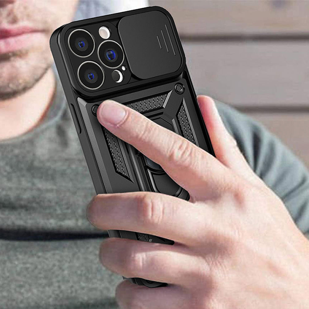 Deksel for Apple iPhone 14 Pro Max, Techsuit, CamShield, Svart