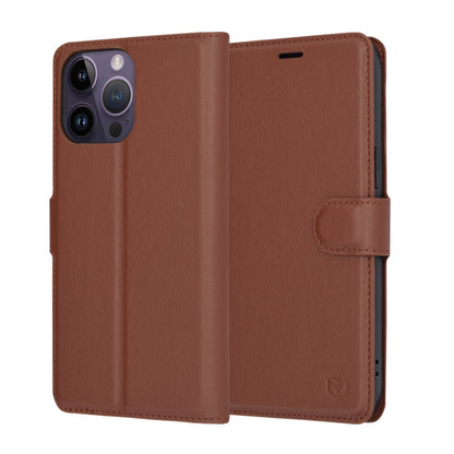 Deksel for Apple iPhone 14 Pro Max, Techsuit, Leather Folio, Brun