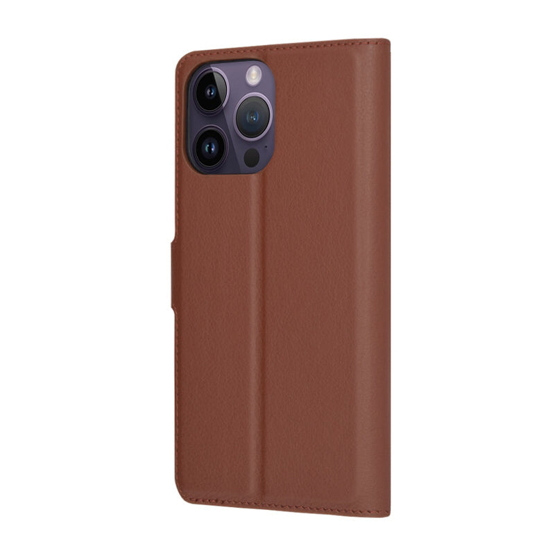 Deksel for Apple iPhone 14 Pro Max, Techsuit, Leather Folio, Brun
