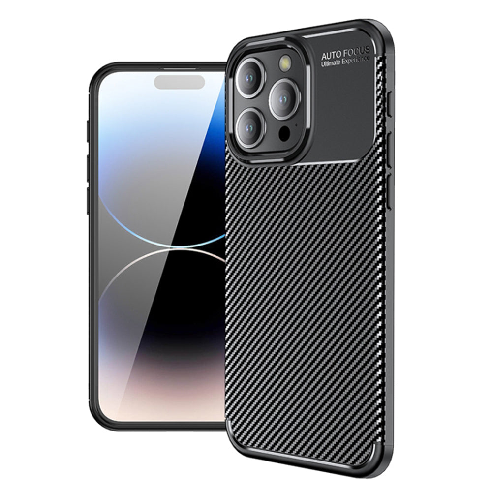 Deksel for Apple iPhone 14 Pro, Techsuit, CarbonFiber, Svart