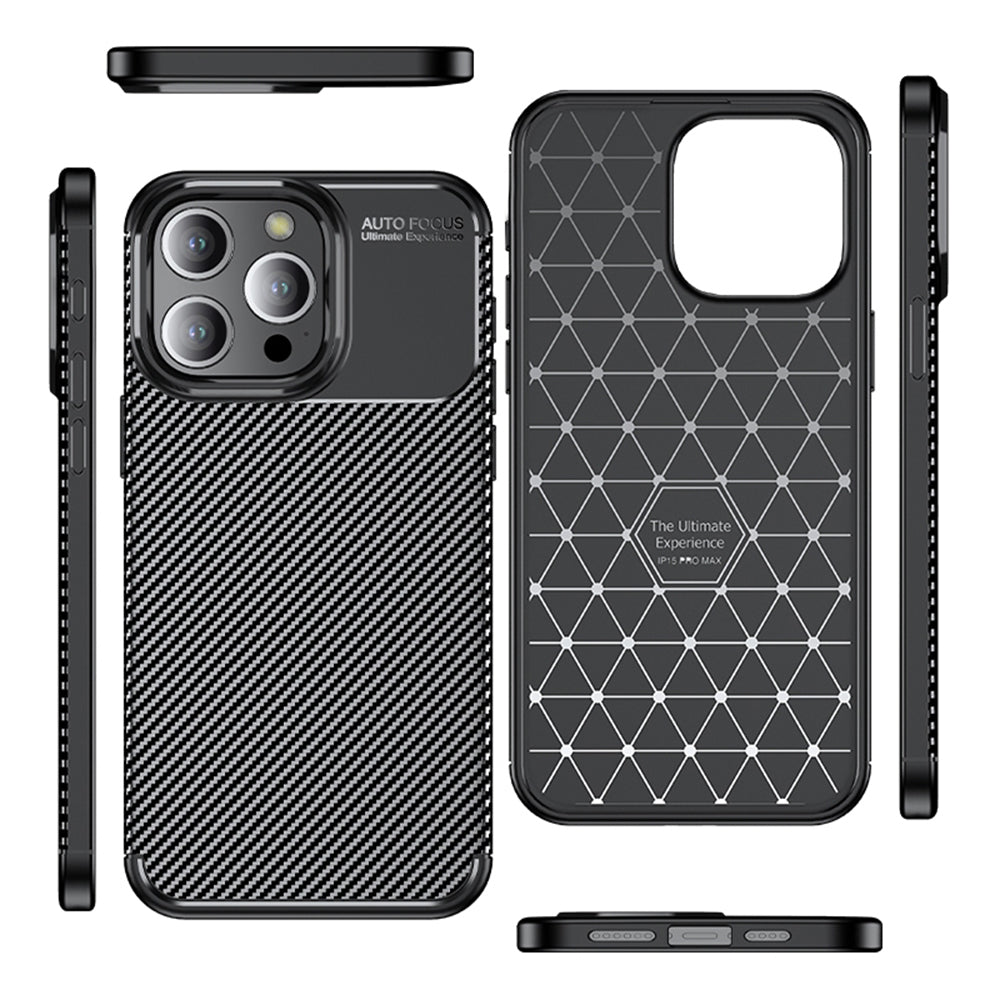 Deksel for Apple iPhone 14 Pro, Techsuit, CarbonFiber, Svart
