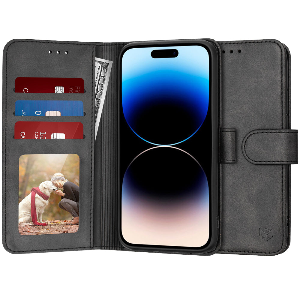 Deksel for Apple iPhone 14 Pro, Techsuit, Diary Book, Svart