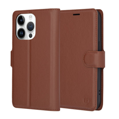 Deksel for Apple iPhone 14 Pro, Techsuit, Leather Folio, Brun