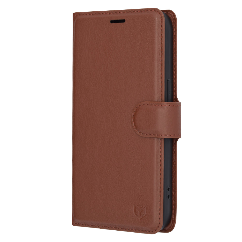 Deksel for Apple iPhone 14 Pro, Techsuit, Leather Folio, Brun