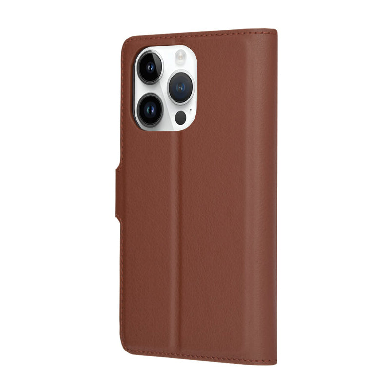 Deksel for Apple iPhone 14 Pro, Techsuit, Leather Folio, Brun
